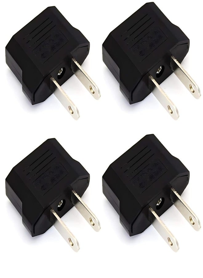 VIVATRA 2-Pin Flat to Round US Conversion Plug, Compact Electrical Adapter for Home and Travel Use, Durable and Easy to Use (Pack of 4) - Image 1